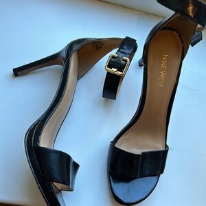 Nine West Black Open-Toe Heels Us 8M